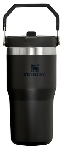 Stanley IceFlow Flip Straw Tumbler with Handle 20 oz | Twist On Lid and Flip Up Straw | Leak Resistant Water Bottle | Insulated Stainless Steel |BPA-Free | Black 2.0