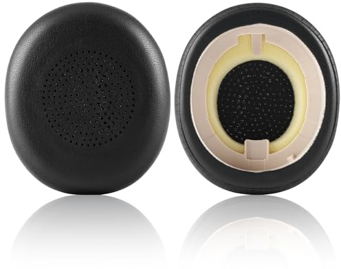 Laipuke Cuscinetti Cuffie Compatibile con Jabra Evolve2 65 e Evolve2 40 | per Jabra Elite 45h, Padiglioni Cuffie di Ricambio in Pelle Proteica e Spugna, 1 Paio, Nero