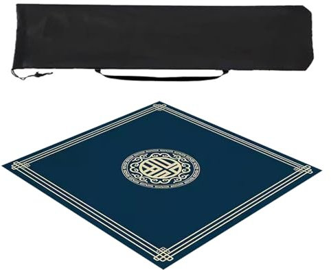 HLZLPYFC Mahjong-Matte, stille Mahjong-Matte, rutschfeste Unterseite, Kristallsamtstoff, Mahjong-Tischmatte, Heimspiel-Tischmatte (Farbe: Stil 3, Größe: 89,9 cm)