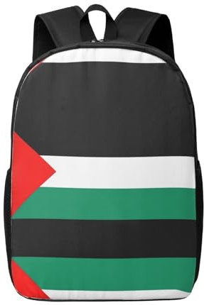 JEJEA Leichter lässiger Rucksack mit Palästina-Flagge, Laptoptasche für Herren und Damen, Business-Rucksack, einfacher Tagesrucksack, Schwarz , One size