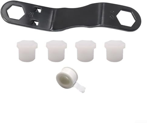 Eawfgtuw Jeu de clés de robinet de vidange de chauffe-eau avec embouts de rechange NPT de 1,27 cm, ruban PTFE, clé coudée à double extrémité 15/16 et 7/8 pour kit de réparation d'entretien de
