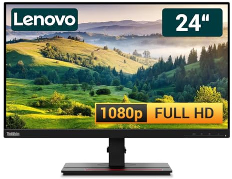 Lenovo ThinkVision T24m-29 24 Zoll Business Computer Monitor, Desktop Gaming Monitor, Full HD (DisplayPort - HDMI - USB-C - Lautsprecher - USB-HUB - VESA), PC Bildschirm, schwarz (Generalüberholt)