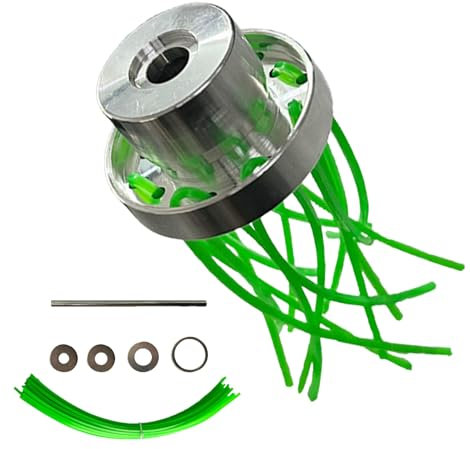 Unkrautbürste Freischneider, Unkrautstecher mit 32 Grüne Vierkantseile, Universal Unkraut Entferner Gerät zur Effizienten Unkrautentfernung, Aluminium Motorsense für Mähen & Pflaster Reinigen