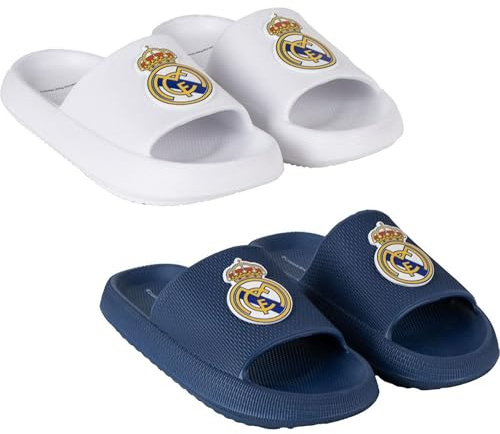Chanclas Playa EVA Real Madrid para Niños, Sandalias Infantiles Oficiales y Ligeras | Calzado Antideslizante para Verano, Piscina y Playa