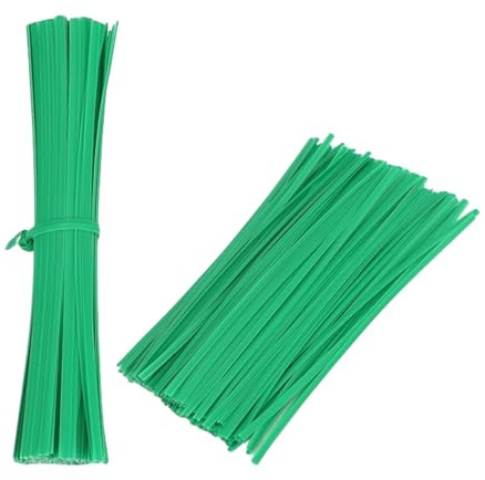 ShiningUU Plant Ties 400Pcs 20cm Green Soft Plastic Coated Flexible Garden Ties for Plants, Reusable Garden Plant Ties for Climbing Plants, Shrubs, Outdoor Plants, Tomato Vines, Soft Plant Wire Ties