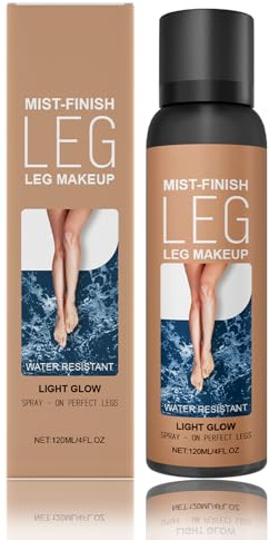 AmiCera Leg Makeup, Instant Fake Tan Spray, Leg Makeup to Cover Veins, Body Coverage Perfector for Tattoo Scar, Body Concealer Tinted Moisturiser, Lightweight, Quick Film, Face Tan Mist, 120ml
