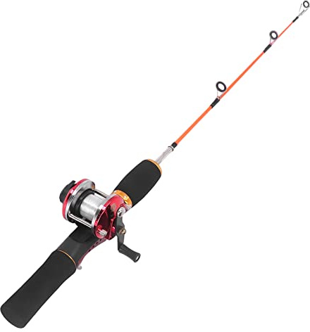 SUPYINI Juego de pesca con carrete y caña de pescar EIS, 56 cm, con línea de pesca y ganchos, para pesca en hielo en invierno al aire libre