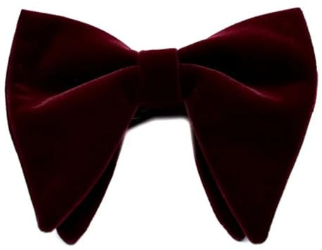 GSCLZ Herrfluga av sammet, vintage, dubbelskiktad, förbunden, handgjord, glittrande, enfärgad, smoking, stor, justerbar längd för bröllopsfest, formell rökning, Burgund, One size