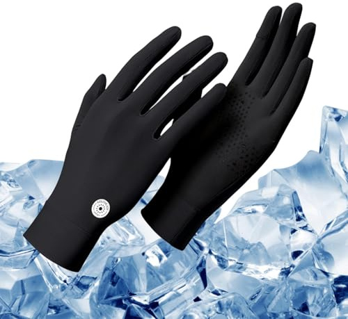 UV-handskar – Issilke 21 cm | SPF-handskar | Ventilerande tunna solskyddshandskar med kyleffekt | segelhandskar | solskyddshandskar för bilkörning, utomhussport, cykling, fiske