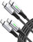 INIU USB C Cable, [2 Pack 2m 100W] 20V/5A PD QC 4.0 Fast Charging USB C to USB C cable, Nylon Braided Phone Charger Type C Data Cord for iPad Pro 2020 MacBook Air Samsung S25 S24 S9 Xiaomi Huawei etc