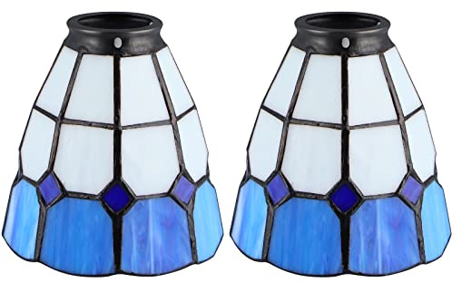 Skelang 2 Pcs Lip Glass Lamp Shade, Ceiling Fan Light Cover with Standard 42 mm Fitter, Light Fixture Replacement