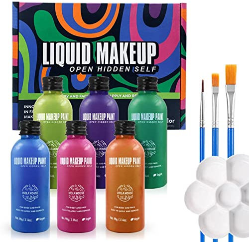 VIOLA HOUSE 6Pcs Face Bodypainting Farben, Gesichts & Körperfarbe Makeup Kinder/Erwachsene, Halloween Party Make-up Theaterschminke.