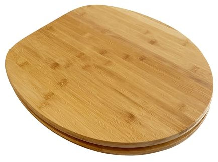 ADOB Asiento de inodoro bambú, con descenso automático, color marrón oscuro, 33325