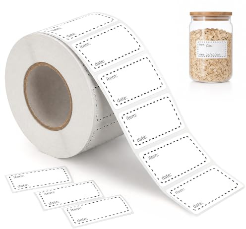 ilauke 1 rulle 1 000 stycken klistermärken för märkning, 50 x 25 mm, multifunktionell etikett, självhäftande, självhäftande etiketter för märkning för hushåll, kontor, kök och sylt, svart
