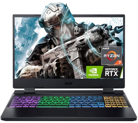 acer 2023 Newest Nitro 5 Gaming Laptop, 15.6 QHD IPS 165Hz Display, AMD Ryzen 7 6800H (8 cores), NVIDIA GeForce RTX 3070 Ti, 64GB DDR5 RAM, 2TB SSD, Wi-Fi 6E, Backlit Keyboard, Windows 11 Home