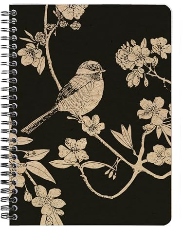 Clairefontaine 116039C - Un Carnet A Spirale motifs Nature sur Couverture Kraft - A5 14,8x21 cm 148 Pages Lignées papier Ivoire 90g - Collection Le Cerisier Blanc - 4 visuels livraison aléatoire