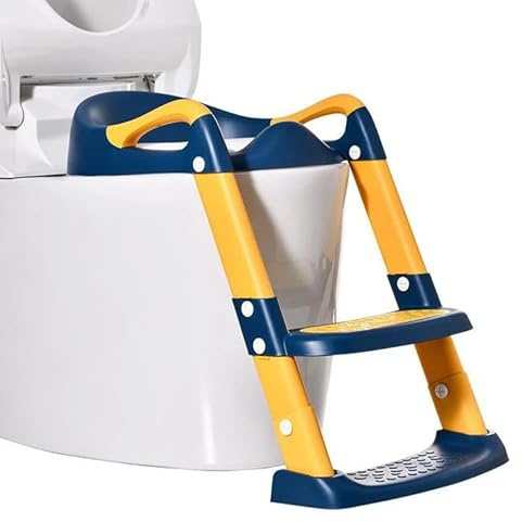 KIDDISTEP - Sedile WC per bambini con scale, con paraspruzzi e maniglie, pieghevole, adatto da viaggio, per bambini dai 18 mesi in su
