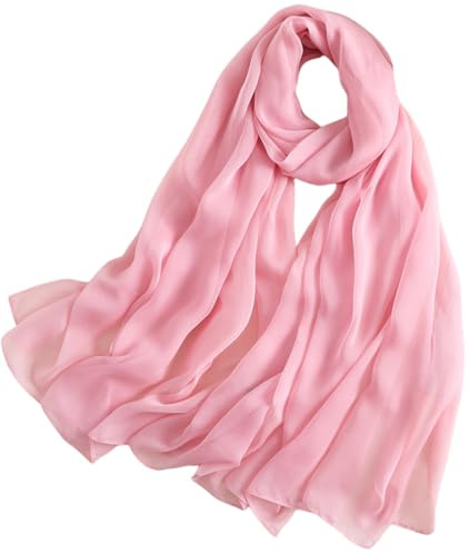 MEDUOLA Echarpes et Foulards Femme Écharpe en Mousseline de Soie Écharpe Transparente Douce et légère Couleur unie 185x110cm