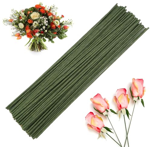 100 Piezas Herramienta Florales, 25 cm Alambre para Flores