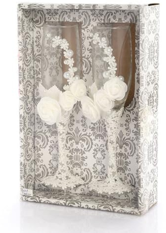 Copas de champán para novia y novio, flautas de brindis de boda para recién casados, copas de vino grabadas Mr and Mrs | Flautas de boda de encaje, copas de brindis personalizadas, juego de