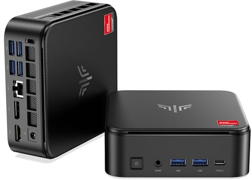 NiPoGi Mini PC E3B ΑΜD Ryzen V2748 (jusqu'à 4,5 GHz), 16Go de RAM DDR4 SSD M.2 de 512 Go, Win11 Pro | Triple Affichage 4K | Wi-FI 6 | Bluetooth 5.2 pour Les Bureaux, Design élégant