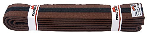 Tiger Claw Uniform Belt - Brown with Black Stripe #4
