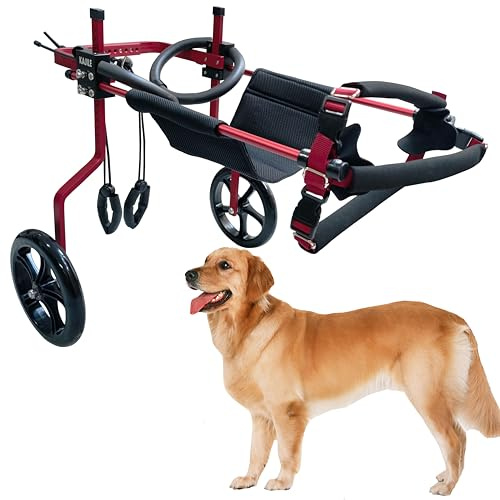 KAJILE Einstellbare Hunde-Rollstuhl,Hinterbein-Rehabilitation,Rot,XXL-3 | Einfache montage,reha-training für hunde mit schwachen hinterbeinen,hinterbeinstütze,mobilitätshilfe,aluminiumlegierung