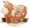 Bieco Plüsch Schaukeltier Pferd Calimero 60cm | Kinder Schaukelstuhl mit Sicherheitsgurt | Baby Schaukel | Schaukel Kleinkind | Schaukeltier Baby | Baby Schaukelwippe ab 9 Monate | Schaukelpferd Holz