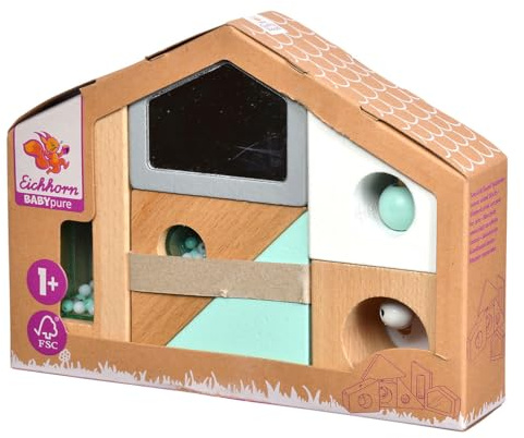 Eichhorn - Blocchi Audio Baby Pure Sensorik – Realizzati in Legno di faggio Certificato FSC al 100%, Giocattolo in Legno sostenibile, funzioni sonore e sonore, Adatti per Bambini a Partire da Un Anno