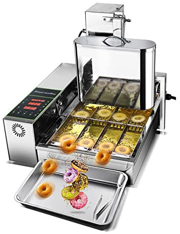 Macchina per Fare Ciambelle Automatica Commerciale, friggitrice per Ciambelle, tramoggia Automatica per Ciambelle da 5,5 Litri, Pannello di Controllo ligent, friggitrice per ciambe