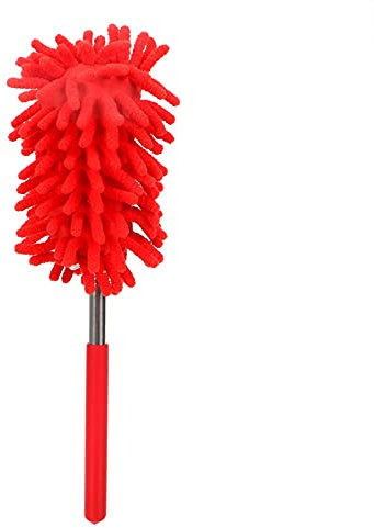 QTANZIQI Reinigungsbürste, Teleskop-Reinigungsbürste, Staubentferner, Heim- und Autoreiniger für Klimaanlage, Möbel, Fensterläden, Waschwerkzeug, Scheuertuch, Scheuerbürsten zum Reinigen (Farbe: Rot)