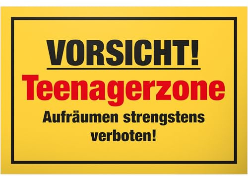 DankeDir! Teenager Zone - Kunststoff Schild 30 x 20 cm - Geschenkidee Teenie Spruch Zimmer Türschild Jungen & Mädchen Jugendzimmer - Dekoration Deko Geschenk Idee Jugendliche Tür Deko Geburtstag
