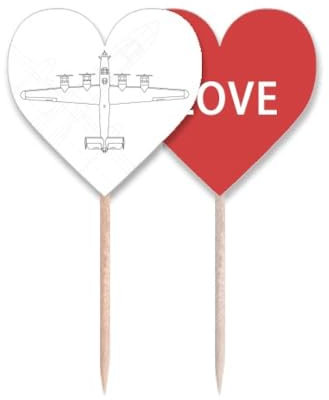Plane Line - Palillo de dientes estilo militar Art Deco con diseño de corazón