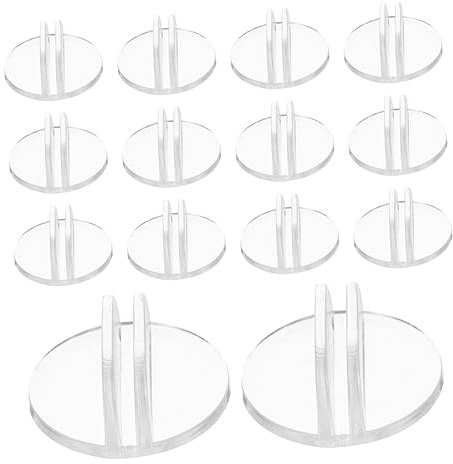 STOBOK 50 Stück Runder Transparenter Visitenkartenhalter Kunststoff 24x10mm Tischkartenständer Büro Schreibtisch Organizer