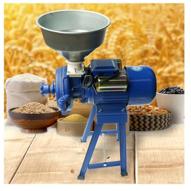 NJDQFA Commercial Flour Mill Grinder for Home,Dry Grinding Wet Grinding Electric Grain Mill,3000W Spice Grinder Electric with Funnel,Copper Wire,3000W