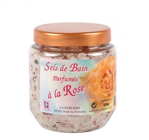 TERRE DE ROSE - Sali da bagno alla rosa 450g - prodotti artigianali francesi - made in France - cosmetici naturali - 100% di origine vegetale - morbidezza e naturale