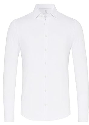 DESOTO Camisa de punto para hombre con cuello Kent - No necesita planchado, color blanco, XXL, Blanco, XXL