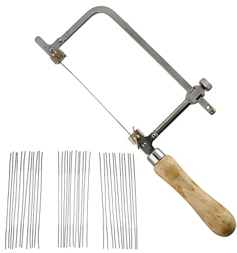 The Beadsmith Saw Frame – Basic Elements – Adjustable, German Style – Includes 36 Blades, Sizes #1/0, #2/0, #3/0 – Jewelry Saw for Metalsmiths, Woodworking, Soldering, Arts & Crafts and DIY Hobbies