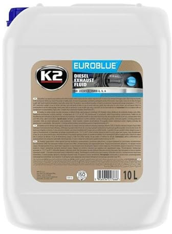 K2 Euroblue Adblue con Cánula - Solución Urea para SCR Tratamiento de Gases de Escape para Automóviles y Camiones EB10 10L