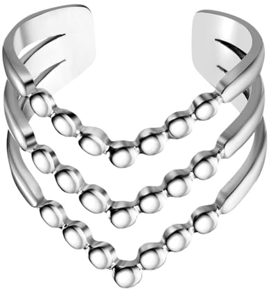 OIDEA Damring öppen justerbar: ringar i rostfritt stål stapel ring minimal damring omslagningsring modern fingerring rostfritt stål ring smycke present för kvinnor flickor