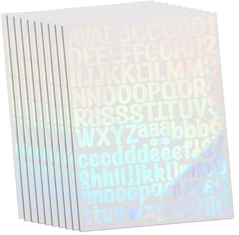 jojofuny 10 Blätter -Buchstaben-Aufkleber Buchstabenaufkleber Nummernaufkleber für den Briefkasten Aufkleber für Wasserflaschen Aufkleber mit Buchstaben des Alphabets Vinyl-Aufkleber