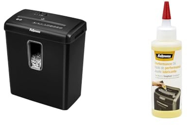 Fellowes Destructeur de Documents Powershred FS-6C, destructeur de Papier agrafes & Huile pour Destructeur De Papier Coupe Et Coupe Croisée, 120ml - Huile Lubrifiante pour Destructeurs
