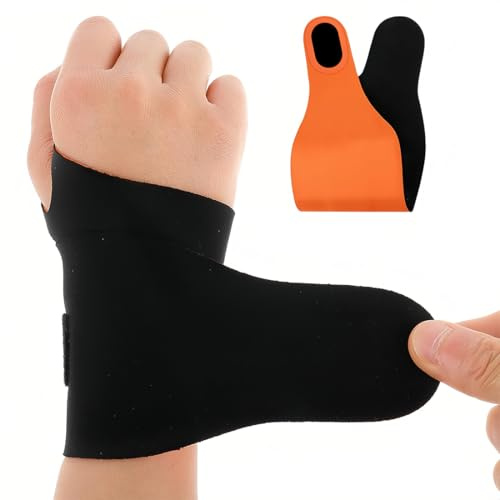 Muñequera Pulgar, Guantes Elástica de Compresión Para Muñeca y Pulgar, Vendajes de Muñeca para fitness, Guantes de Mano para el trabajo diario(1 par)