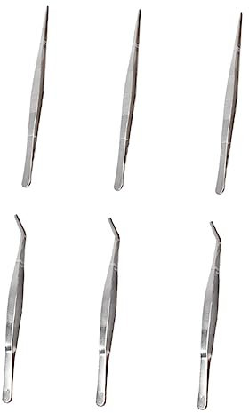 Acier Inoxydable Pince à Épiler Argenté, Lot de 6, pour Bonsaï
