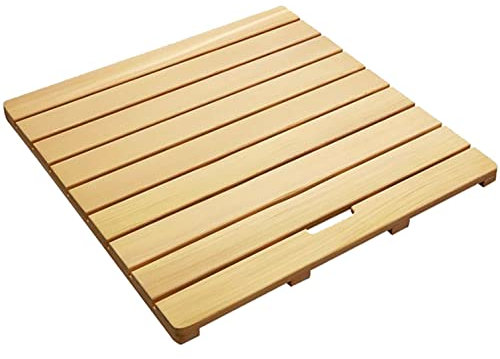 DECAKE Holzmatte mit rutschfesten Gummifüßen, rutschfeste Duschmatte für das Badezimmer, wasserabweisend und leicht zu reinigen, Elegante Badematte für drinnen und draußen, 40 x 90 cm, Ho