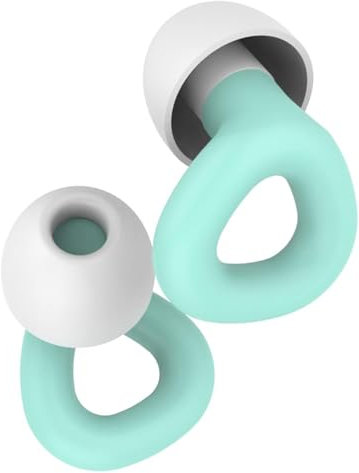 Tappi orecchio per dormire,Orecchie Antirumore, Lavabili Riutilizzabili, Ideali per Sonno Profondo, concentrazione, viaggiare, Relax, con 3 inserti auricolari in S/M/L - 27 dB (Bianco-verde)
