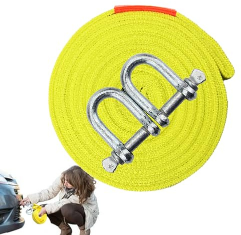 Cinta de arrastre de alta resistencia 5 m | Cuerda de nailon de 5 toneladas (11.000 lb) con ganchos resistentes, guantes de seguridad d | coches de uso universal, solución de problemas, transporte