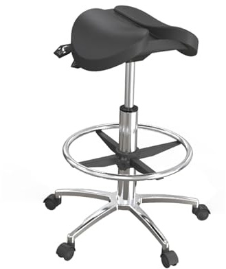 Sadelpall, Höjdjusterbar 53-73 Cm, Smidigt Glidande 360° Snurrstol, For Salongsklippning Hemmakontor(Without backrest)