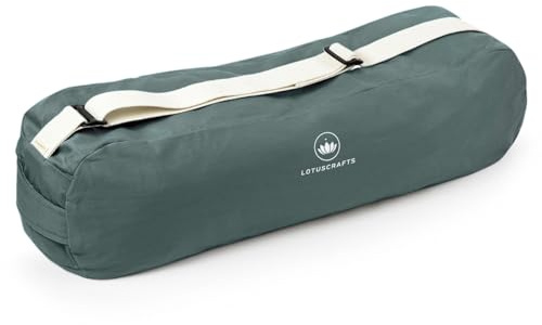 Lotuscrafts Borsa per yoga in cotone biologico, modello Pune, per tappetini yoga e accessori, equosolidale ed ecologica, certificata GOTS