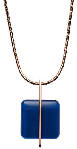 Skagen Damen Edelstahl Mesh Halskette SEA GLASS mit Karabinerverschluss, blau